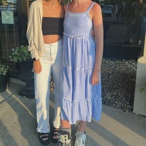 Anthropologie Light Lavender Tiered Maxi Dress